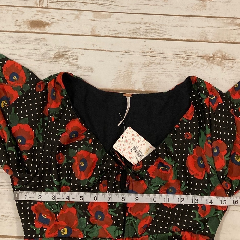 FREE PEOPLE MORNING LIGHT DRESS BLACK COMBO SIZE 8 - Picture 4 of 13